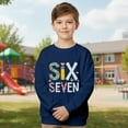 thumbnail image 4 of MAIHAN-Six Seven Print Kids Pullover 67 Sweatshirt Six Seven Long Sleeve Shirts- Unisex Graphic Crewneck Sweatshirt with 6 7 Design, Soft Top for Boys & Girls(Navy,13-14Years), 4 of 6
