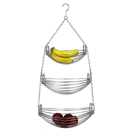 3 Tier Chrome Hanging Basket 11" x 11", 10" x 10", 9" x 9", overall height 31"
