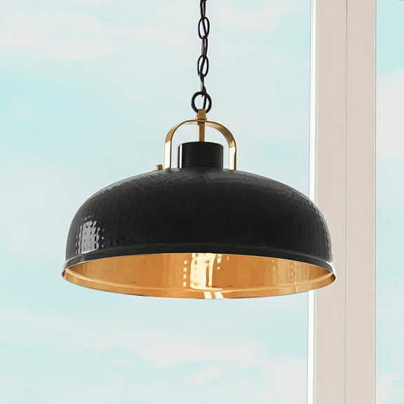 Luxury Rustic Pendant, 11''H x 16''W, Matte Black Finish, Caria Collection, by Urban Ambiance