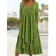 thumbnail image 4 of Vestido Elegante De Talla Grande, Vestido Maxi De Cuello Redondo Con Decoración De Anillo De Corazón En Capas De Manga Larga Lisa Para Mujer, 4 of 4