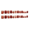 thumbnail image 3 of Apuakthei 24 piezas de uñas postizas con punta francesa cortas con diseños, uñas postizas tipo ataúd con pegamento, uñas postizas de bailarina con cobertura total para mujeres y niñas, 3 of 6