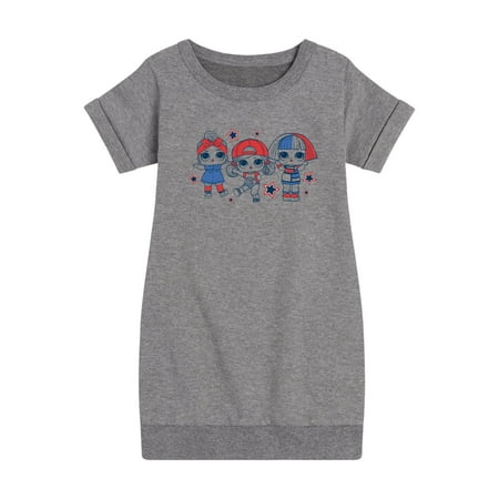 

Lol Surprise! - Lol Red Blue Stars - Toddler And Youth Girls Fleece Dress