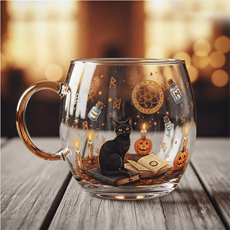Transpac Johanna Parker Design Dolomite Set of 4 Jack O' Lantern
