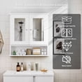 thumbnail image 4 of ASJMR Bathroom Wall Cabinet with Mirror, Bathroom Medicine Cabinet with 2 Doors , Wall-mounted Storage Cabinet with Adjustable Shelves (Suitable for Bathrooms, Laundry Rooms and Kitchens), White, 4 of 9