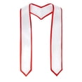 thumbnail image 1 of TOPTIE Graduation Stole Sash Gold Adult Unisex Plain Honor Stole Choir Stole 72 Inch-White with Red trim-One Size, 1 of 5