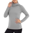 thumbnail image 2 of QATAINLAV Women's Sun Protection Hoodie with Face Mask Summer Lightweight Rash Guards UPF 50+ Thumb Holes Long Sleeve Workout Tops Gray XXL, 2 of 7
