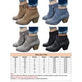 thumbnail image 2 of SIMANLAN Ankle Boots for Women Stacked Heel Booties with Zipper Casual Boot Blue 6, 2 of 2