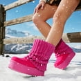 thumbnail image 3 of Lurnyet Women Winter Fuzzy Boots Faux Fur Lined 2 inch Sole Calf High, 3 of 4