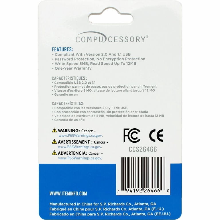 Compucessory, CCS26466, Password Protected USB Flash Drives, 1
