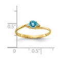 thumbnail image 2 of Solid 14k Yellow Gold 4mm Blue Topaz Diamond Engagement Ring Size 9 (.016 cttw.), 2 of 3