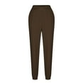 thumbnail image 3 of hotojiny Fall Womens Sweatpants Elastic Waisted V Crossover Joggers Baggy Athletic Trousers with Pockets, 3 of 6