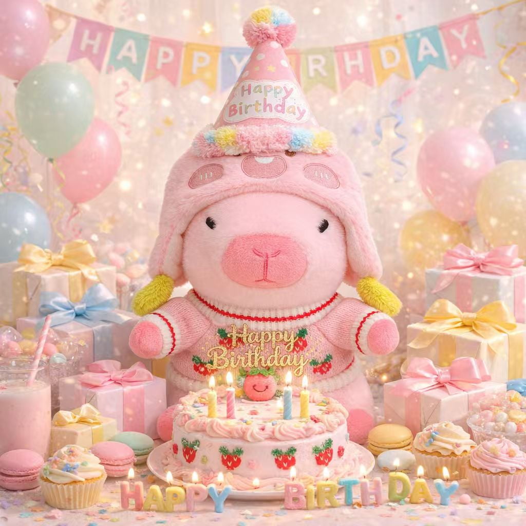 11PCS Plush Dress-Up Clothes & Accessories Set for 10.2 Inch Capybara Stuffed Animal, 4 Hats + 3 Mini Bags + 3 Knit Sweaters + 1 Dress, Mix & Match Outfit Kit