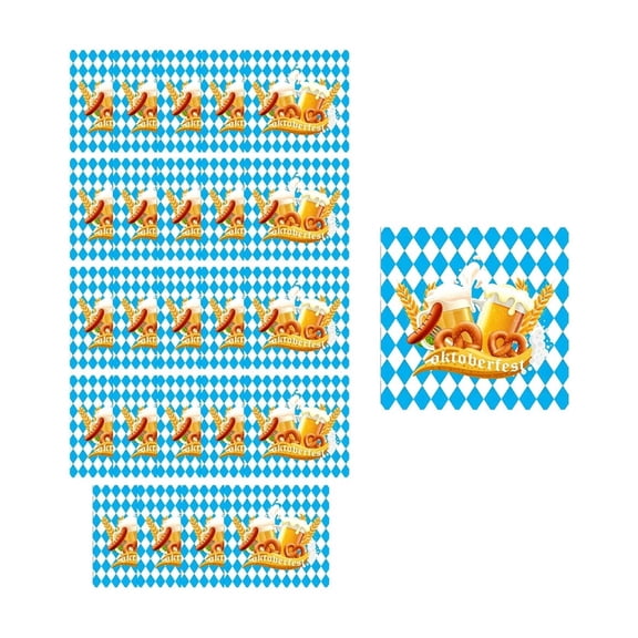 Oktoberfest Luncheon Napkins 20 Pack Bavarian Print Tissue for BBQ Dinner Cleanup, Absorbent Soft Paper, Practical Party Gift
