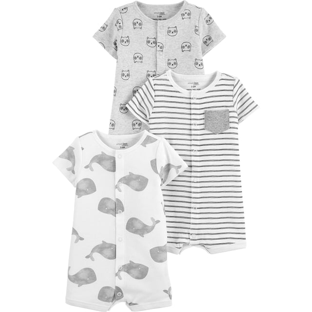 Romper Simple Joys by Carter's Snap-up, paquete de 3 para bebés de 24 meses