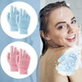 thumbnail image 3 of 2 Pairs  Bath Gloves for Shower Natural Loofah Exfoliating Wash Gloves for Body and Face, Dead Skin Remover, Double Sided Microfibre Shower Body Gloves for Adults and Kids, 3 of 7