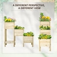 thumbnail image 6 of Outsunny 49'' x 18'' x 43'' 3-Tier Raised Garden Bed w/ Storage Shelf, Wood Raised Garden Boxes, Freestanding Wooden Plant Stand, 6 of 9