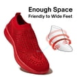 thumbnail image 4 of LUCKY STEP Fashion Breathable Rhinestone Sneaker Mesh Slip On Casual Shoes,Red,Womens, 4 of 8