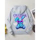 thumbnail image 1 of Sudadera con capucha con estampado de dibujos animados de conejo para mujer, Jersey informal de cuello redondo, ropa de gran tamaño, moda urbana que combina con todo, 1 of 2