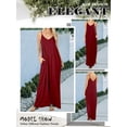 thumbnail image 5 of Xuanfei Women Solid Color V Neck Sleeveless With Pockets Backless Flowy Hem Maxi Dress, 5 of 6