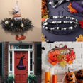 thumbnail image 2 of Bgsha Witch Hat Pumpkin Shaped Wreath Frame Fall Decor Halloween Front Door Hanging, 2 of 8