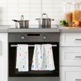 thumbnail image 4 of Yayeee 2 Pack Hand Towels for Bathroom 100% Cotton 16" x 28" Soft Absorbent Kitchen Towel, White Retro Pattern, 4 of 7