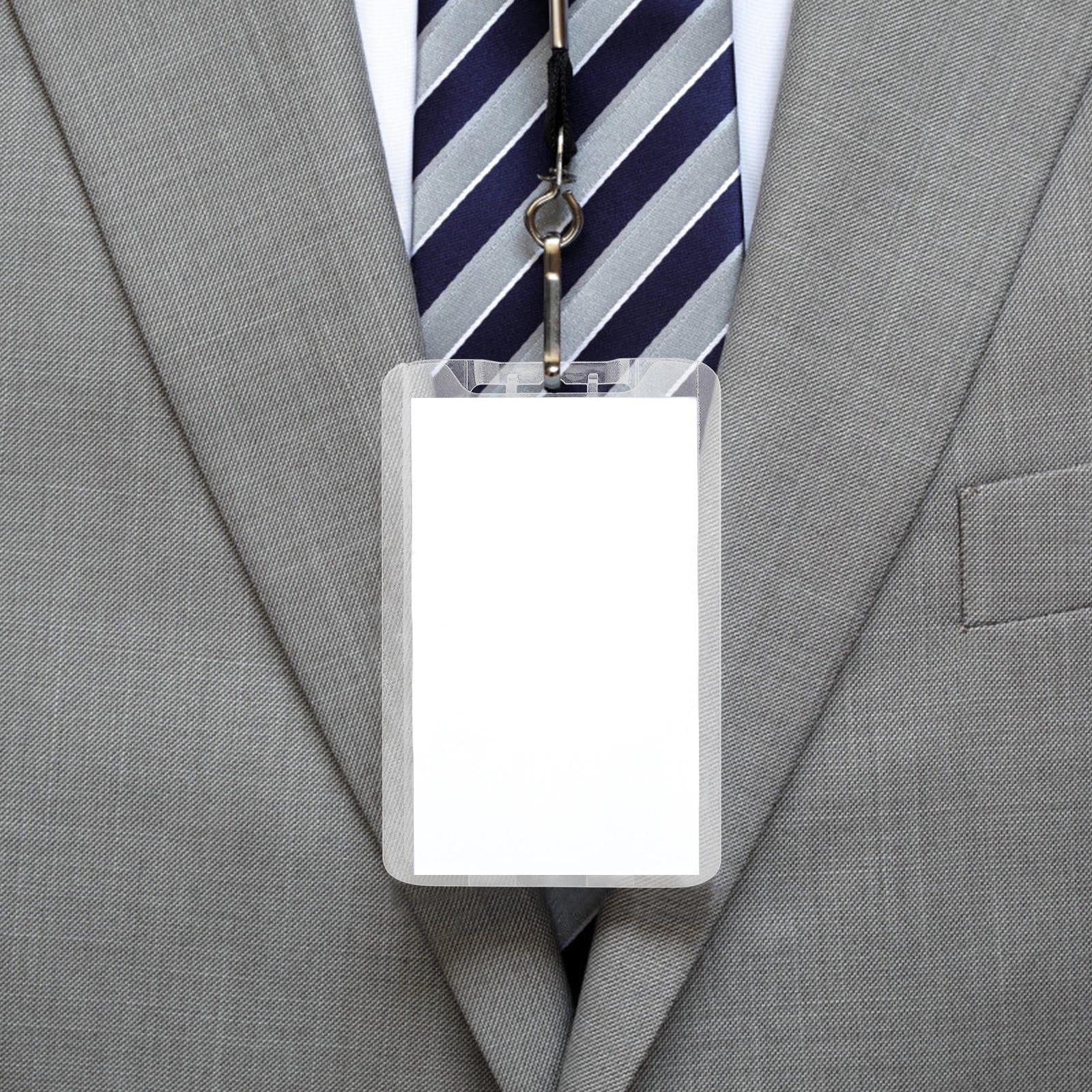 FRCOLOR 10 Pcs Clear Business Card Holder Badge Protector Student Nurse 10X7X0.5CM White