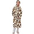 thumbnail image 3 of RXMEKW Hooded Velvet Bathrobe For Girls Long Sleeve Pajama Set With Button Closure, 3 of 7