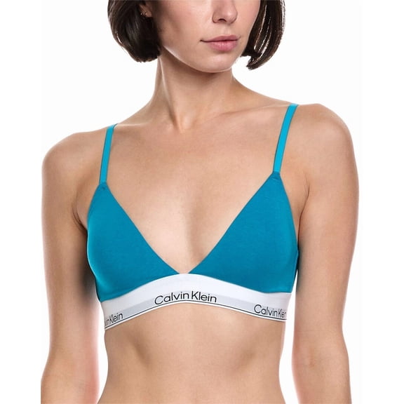 Calvin Klein womens Lightly Lined Triangle Bra, m, Blue