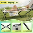 thumbnail image 4 of Camping Cot, Portable Folding Cots for Sleeping with Carry Bag, Outdoor Camping Bed for Adults with Side Pocket, Support 300 Lbs, Silver Greige, 4 of 14