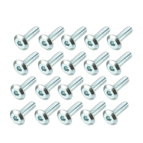 M6x20mm Hex Screw Bolts Carbon Steel Zinc Plated 20 Pack