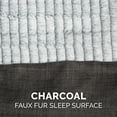 thumbnail image 4 of Furhaven Replacement Dog Bed Cover Luxe Faux Fur & Performance Linen Sofa-Style, Machine Washable - Charcoal, Jumbo (X-Large), 4 of 6