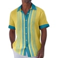 thumbnail image 1 of Hawaiian Shirt For Men, Men's Vintage Button Down Bowling Shirts Short Sleeve Summer Beach Shirt 3XL, 1 of 5