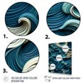 thumbnail image 3 of Designart "Impressions of Blue and White Wave Tiles II" Abstract Canvas Wall Art - Modern White Abstract Modern Waves Entryway Wall Art, 3 of 6