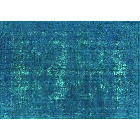 Ahgly Company Indoor Rectangle Persian Turquoise Blue Bohemian Area Rugs, 3' x 5'