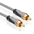 thumbnail image 3 of Digital Audio RCA Composite Video Coaxial Cable (50 Feet) Gold Plated Dual Shielded RCA to RCA Male Connectors AV Wire Cord Plug for S/PDIF Home Theater, HDTV & Hi-Fi Systems (Black), 3 of 4