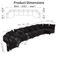 thumbnail image 2 of LLappuil Modular Sectional Sofa, Oversized 6 Seat Modular Sectional Sofa with Storage, 25.6" Deep Seat Chenille Sofa Couch for Living Room Black, 2 of 8
