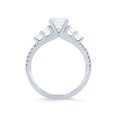 thumbnail image 4 of 0.85 Carat Excellent Round Shape Genuine Diamond Latest Design Solitaire with Accents Engagement Ring for Ladies Solid 18K White Gold Size 7.5, 4 of 6