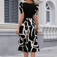 thumbnail image 4 of Qiopertar Mode Femmes Été Décontracté Robe Longue à Manches Courtes Col en V Grandes Économies de Vacances! Moins de 5$ jusqu'à 90 % de Réduction, 4 of 8