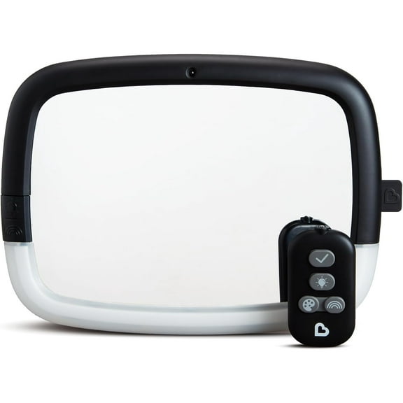 Baby Car Mirror for Rear Facing Car Seats, Night Light LED Pivot 360 Baby in-Sight Adjustable Auto Mirror, Black
