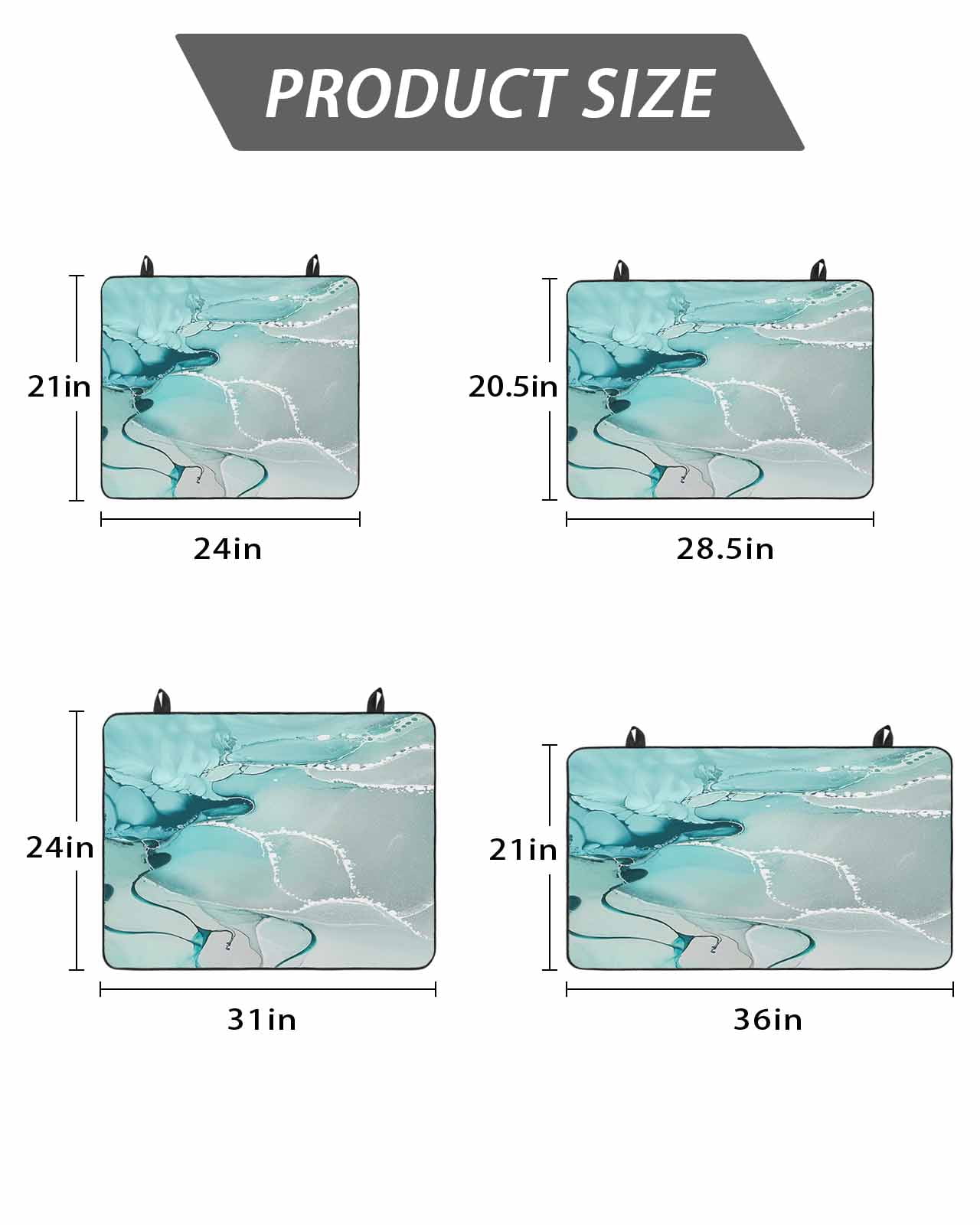 Stove Top Covers for Electric Stove, Aqua Marble Glass Stovetop Cover Protector, Modern Abstract Gradient Water Fluid Art Induction Cooktop Protector Oven Mat for Kitchen Countertop 28.5"x20.5"