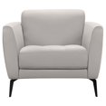 thumbnail image 3 of Natural Greige Chaise d'Appoint en Cuir en Gris Colombe, 3 of 5