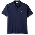 thumbnail image 4 of Lacoste Mens Reguer Fit Lightweight Cotton Polo Navy Blue DH2050-51 166, 4 of 4