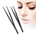 thumbnail image 4 of Pinces à Extensions de Cils Professionnelles en Acier Inoxydable Anti-Rouille Pinces à Greffe de Cils Outil de Manucure pour Extensions de Cils Décorations d'Ongles Usage Salon Maison, 4 of 7