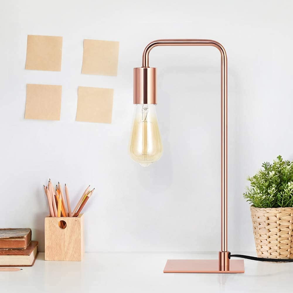 LIANTRAL Table Lamps for Bedroom Bedside Lamps Rose Gold Set of 2