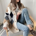thumbnail image 3 of Suéter tipo cárdigan de hada de estilo coreano para mujer, suéter de punto grueso, holgado, estilo perezoso, con parte superior súper llamativa, 3 of 5