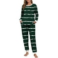 thumbnail image 3 of LIaqionyy Women's Pajama Sets Striped Long Sleeve Sleepwear Pullover Top Jogger Pants Soft Pjs Set Loungewear, 3 of 7