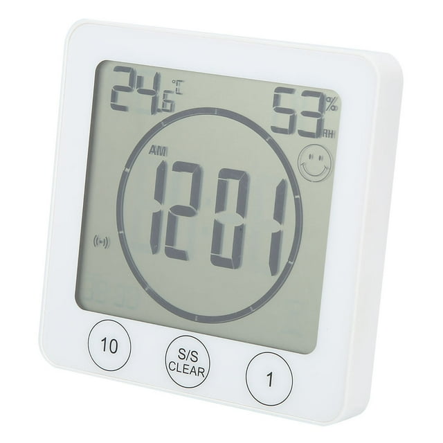 Con Pantalla Lcd Termómetro Multifuncional, RelOJ Digital En El Hogar, Higrómetro Interior, Termómetro de Baño, Alta Para El Baño Domémico