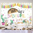 thumbnail image 2 of Taco Bout a Baby Girl Backdrop Mexican Fiesta Baby Shower Photography Background Neutral Cactus Cowboy Hat Colorful Flags Mexican Newborn Shower Birthday Party Decorations Banner Props, 2 of 5
