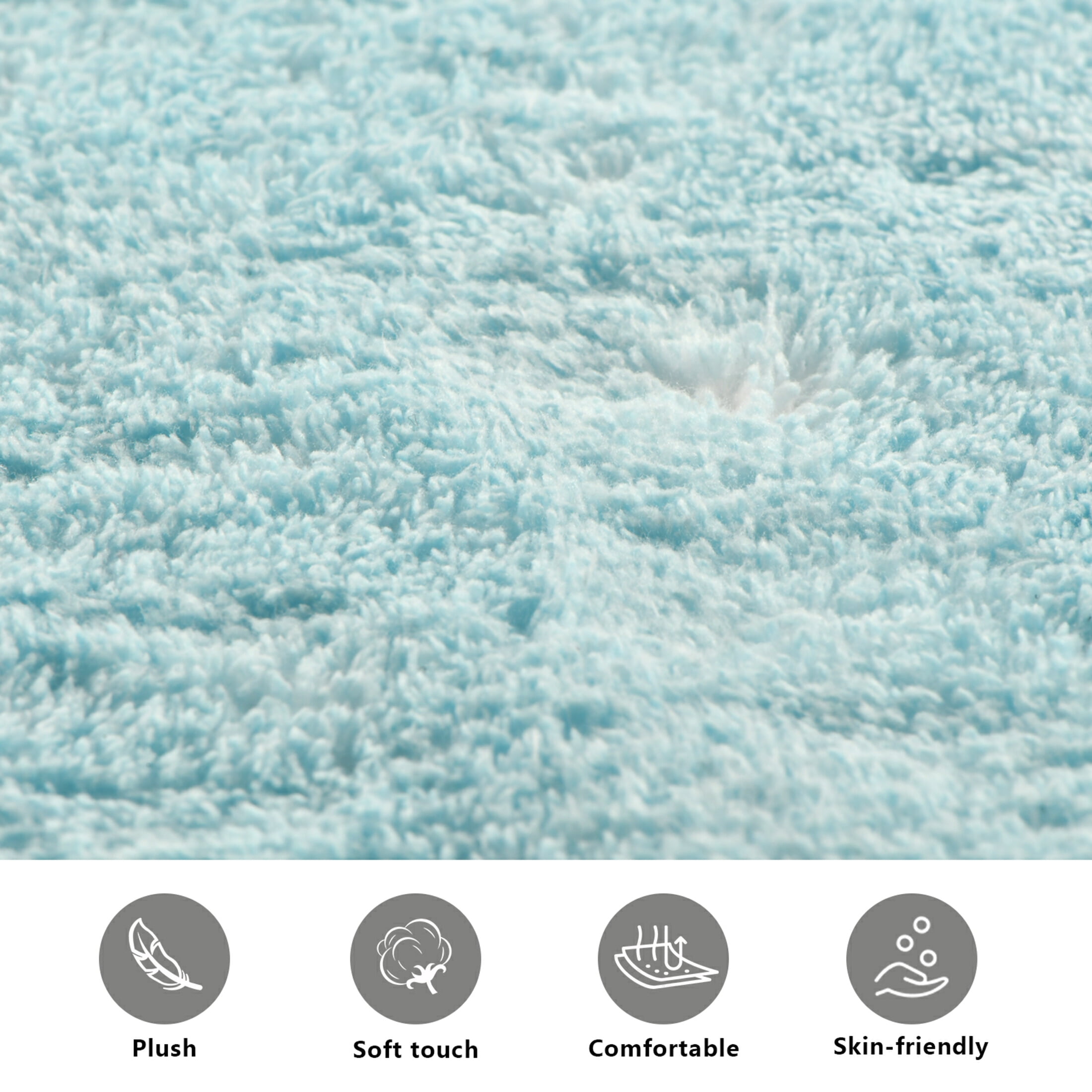 Bath Mat Soft Plush Non-Slip Absorbent Bathroom Rugs 39"x20" Corsair Flower Animal Leaf