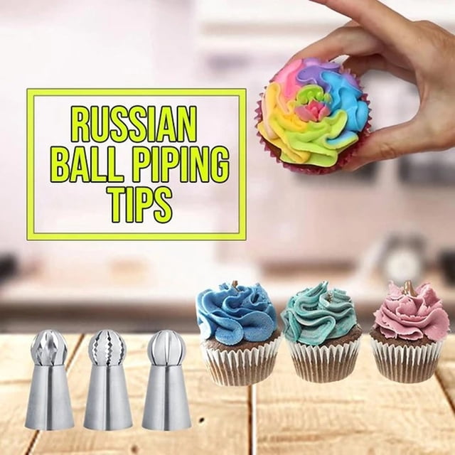 Oleegame 1PC Tin Foil Roll 3-Piece Pipe Pointed Set Cake Enamel Tool Spherical Garland Silver